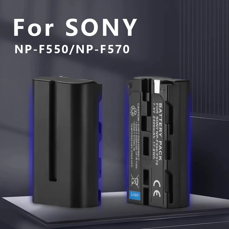 Batería NP-F550 de 2600mAh para Sony NP F970 F550 F530 F330 F570 NPF570 NPF550 YONGNUO, Baterías para Luces LED de Video + Cargador