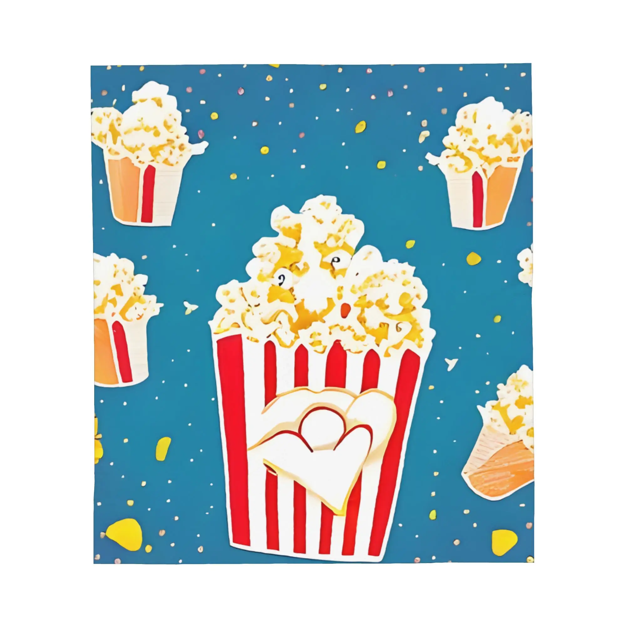 1PC Popcorn Panic Popcorn Power! Popcorn Frenzy Blanket Throw Super Cosy Plush Living Room Sofa