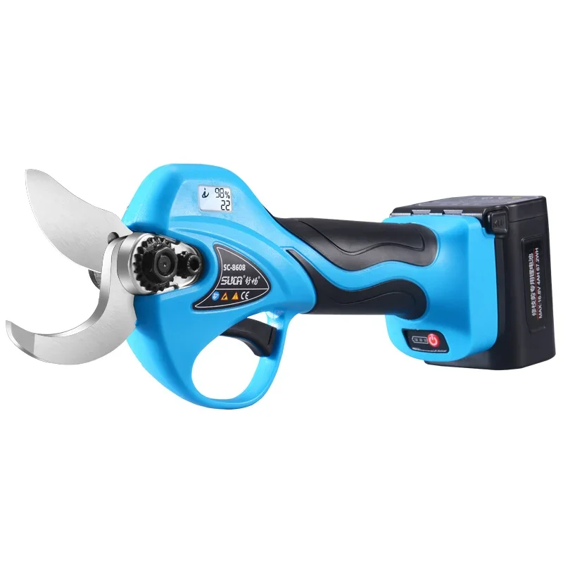 SUCA 32mm 4ah electric pruning shears for trees cordless hand operated pruner with lithium battery garden branch scissors