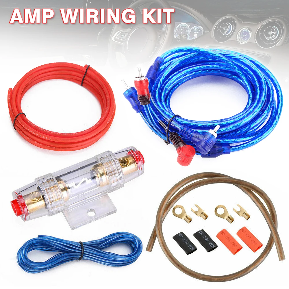 New 1 Set Car Audio Amplifier Wiring Kit Power Cable Subwoofer Speaker Wire