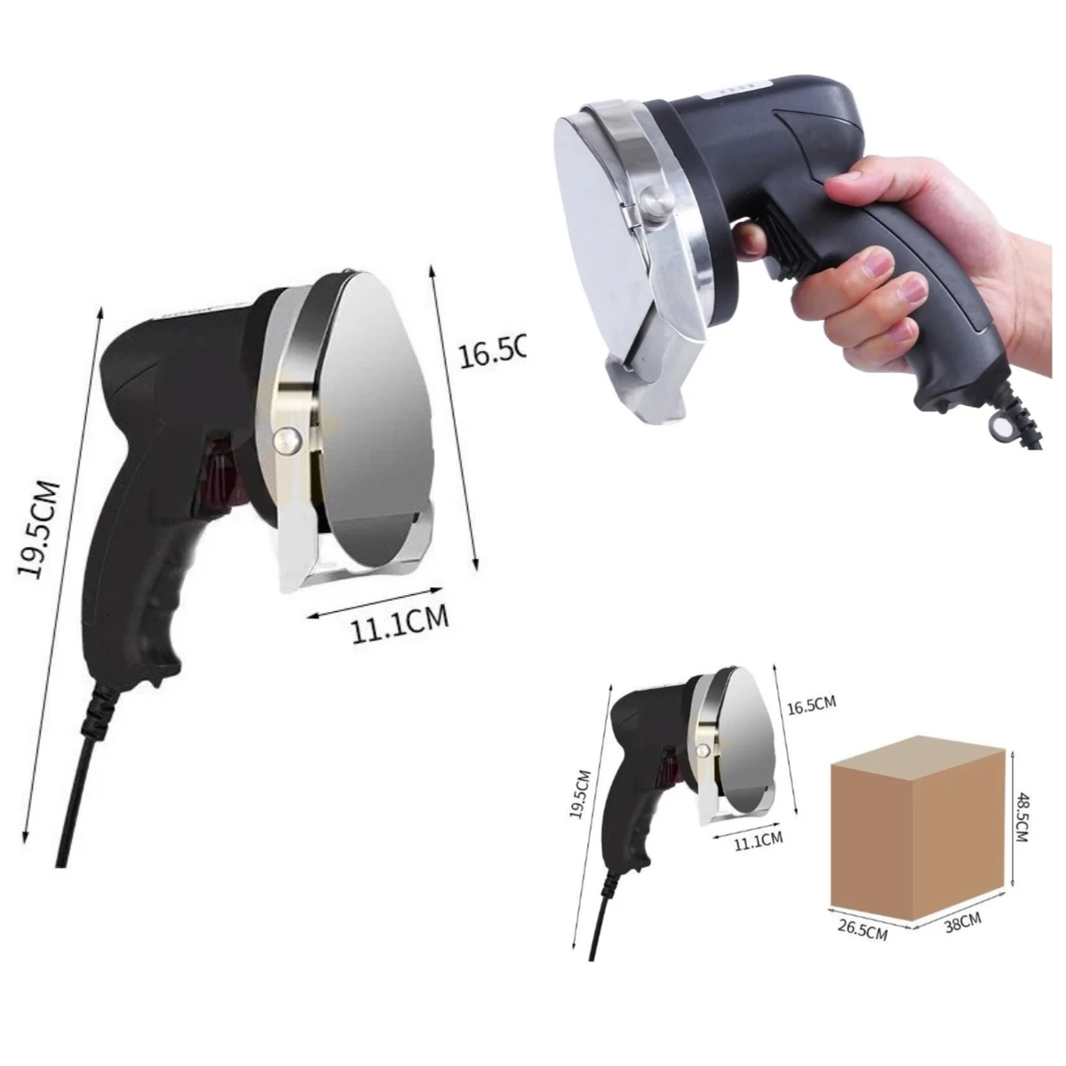 Handheld Electric Doner Kebab Slicer, Portable Roast Meat Cleaver for Turkish Barbecue Use