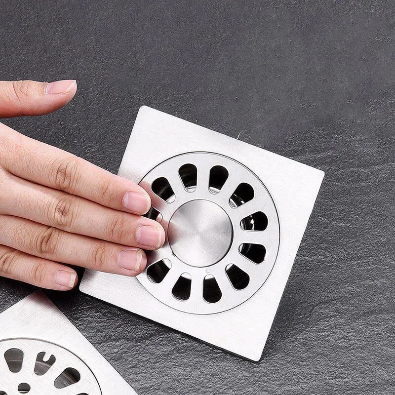 

Circular Floor Drain Bathroom Washing Machine Steel Stainless Silver Brushed Floor Drain Cover Deodorizer Shower Drain Drains