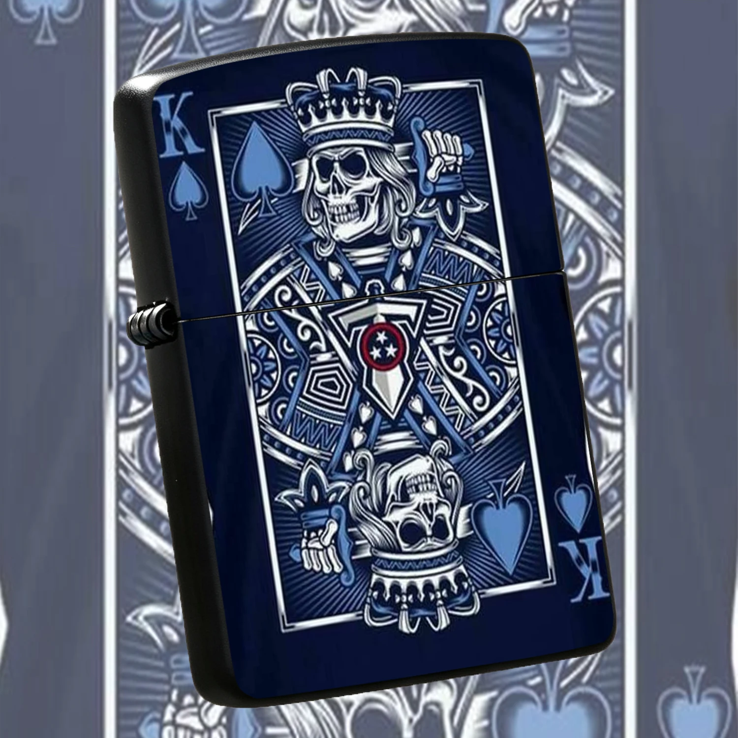 Stylish Spade K Skull Crown Themed Lighter, Retro Fun Playing Card Style Decor Item, Suitable For All Daily Scenarios, Portable Unique Creative Gift, Artistic Exquisite Pocket Tool For Personal Collection A Humorous And Interesting Lighter