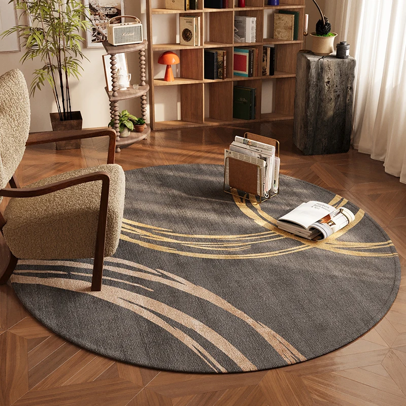 

Современный легкий роскошный круглый ковер — моющийся мягкий противоскользящий коврик для спальни, гостиной и кабинета