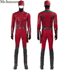 Movie Daredevil Cosplay Costume Red Jumpsuit Born Again Matt Murdoch Superhero Adult Men With Headgear Hat Halloween