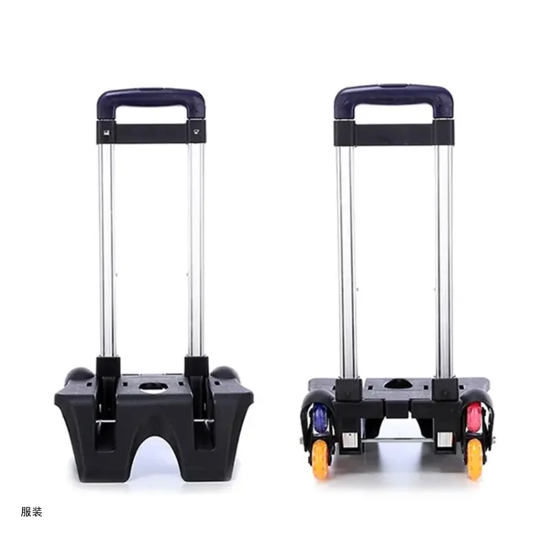 D0UD Foldable Pulling Rod Cart Aluminum Alloy Children Luggage Bag Roll Cart Adjust