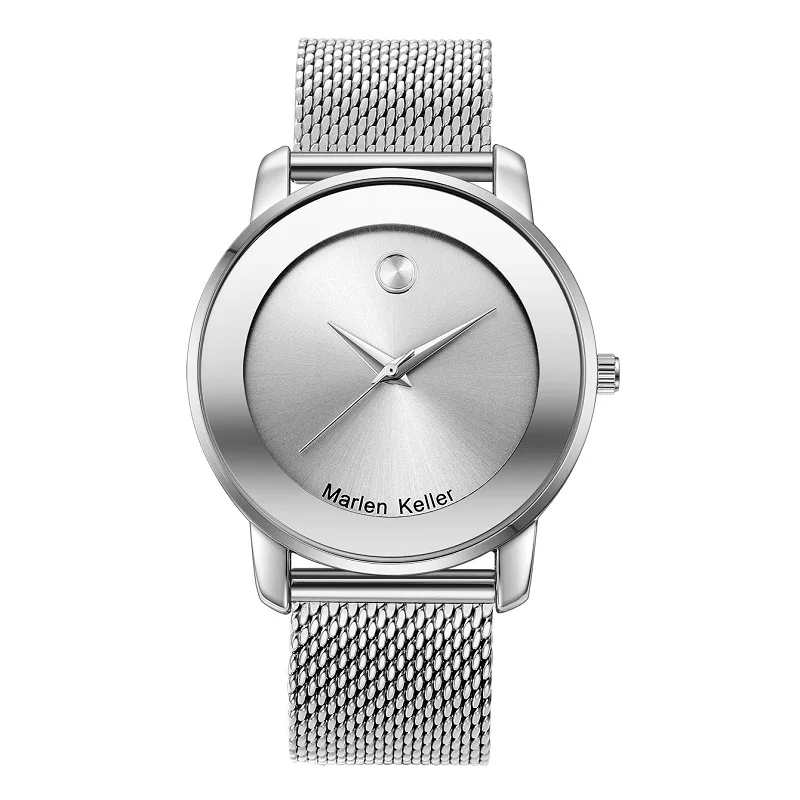 Marlen-reloj de cuarzo de lujo para mujer, pulsera con esfera de forma Circular, correa de acero inoxidable, regalo a la moda