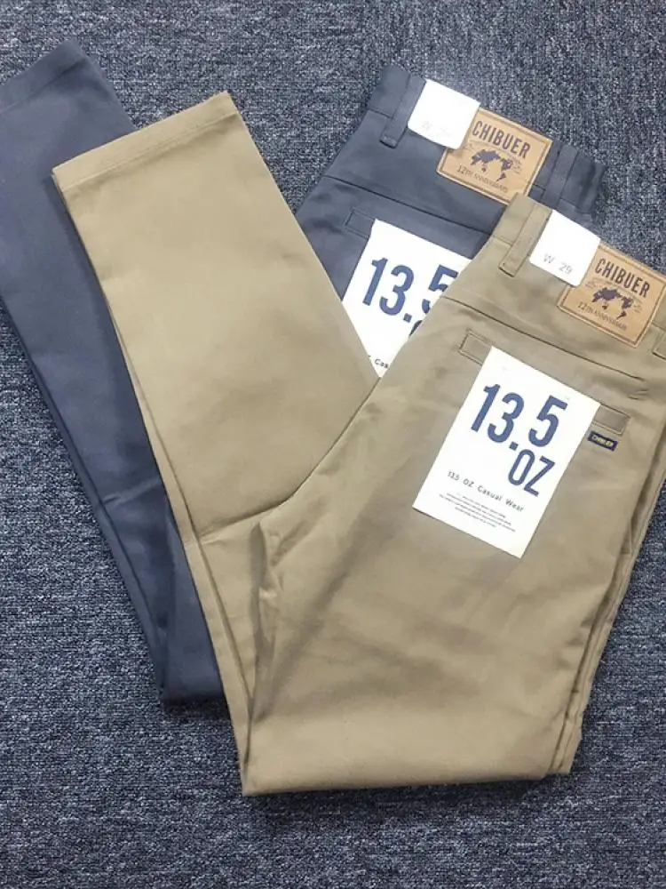 

High-End Slim Fit Casual Pants Men's Spring Autumn American Retro Japanese Sle Khaki Straight Leg Workwear Trousers