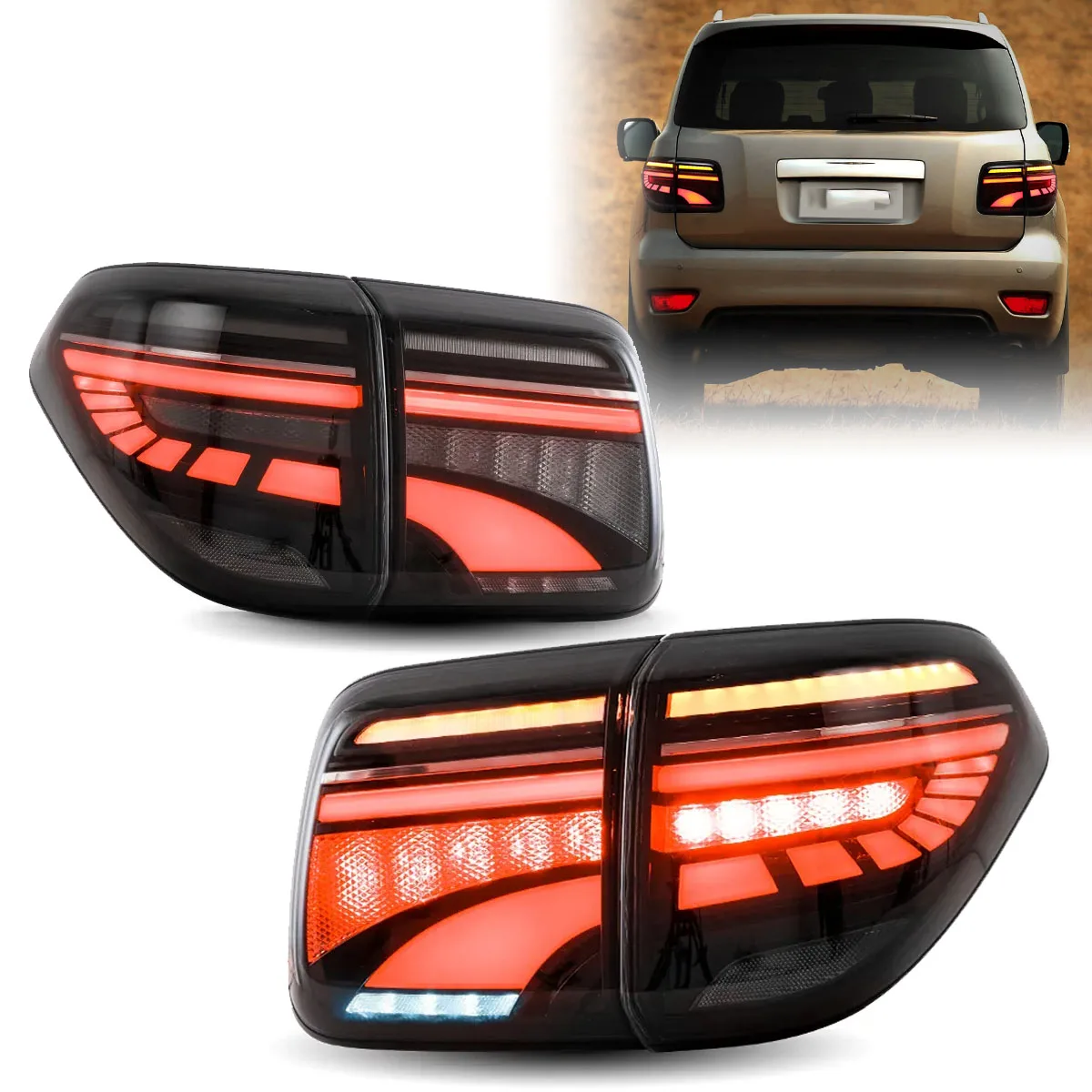 

Car Lights LED Taillights Rear Light Tail Lamp 2012-2019 For NISSAN Patrol SE Patimum Nismo LE Titanium