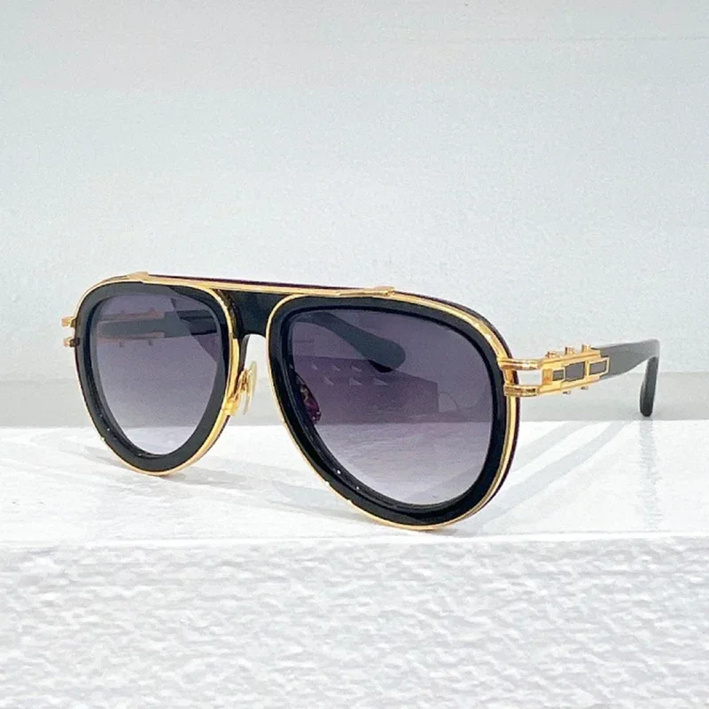 

ins 403B Acetare and Alloy Oval Sunglasses for Men and Women High Quality Gold Punk High Quality Brand Designer UV400 Eyeglasses