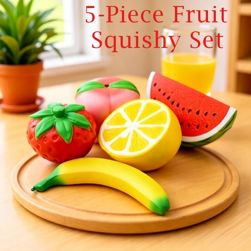 Jumbo Erdbeer-Frucht Squishy Spielzeug-Set Langsam Rückfederndes Stressabbau-Spielzeug Entspannungs-Fidget für Erwachsene Büro-Schreibtisch-Deko Geschenk