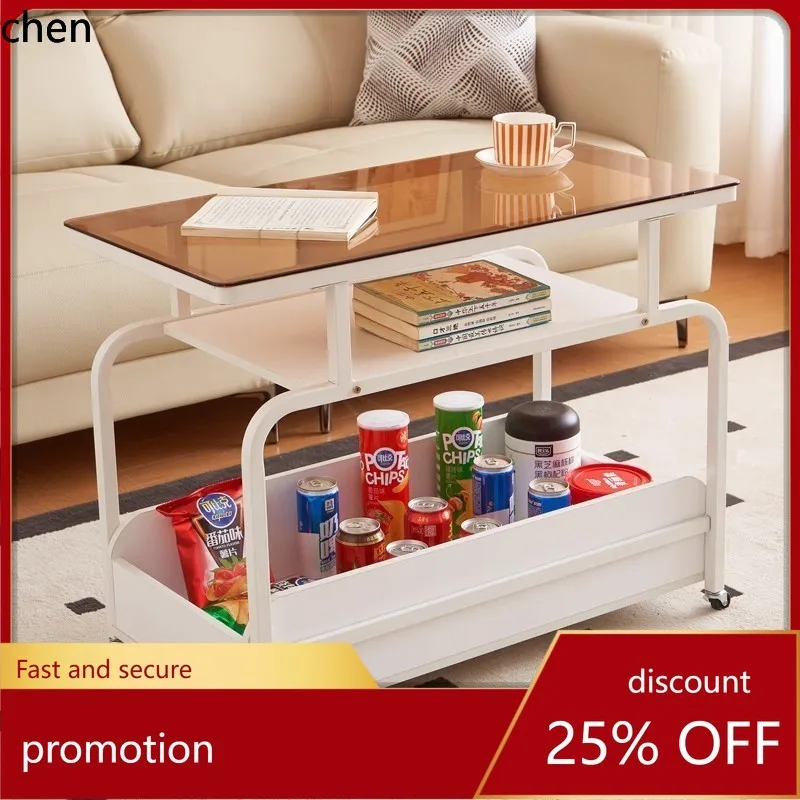 

CZ sofa side table with a high-end feel, suitable for small apartments side cabinet, movable coffee table mini table for balcony