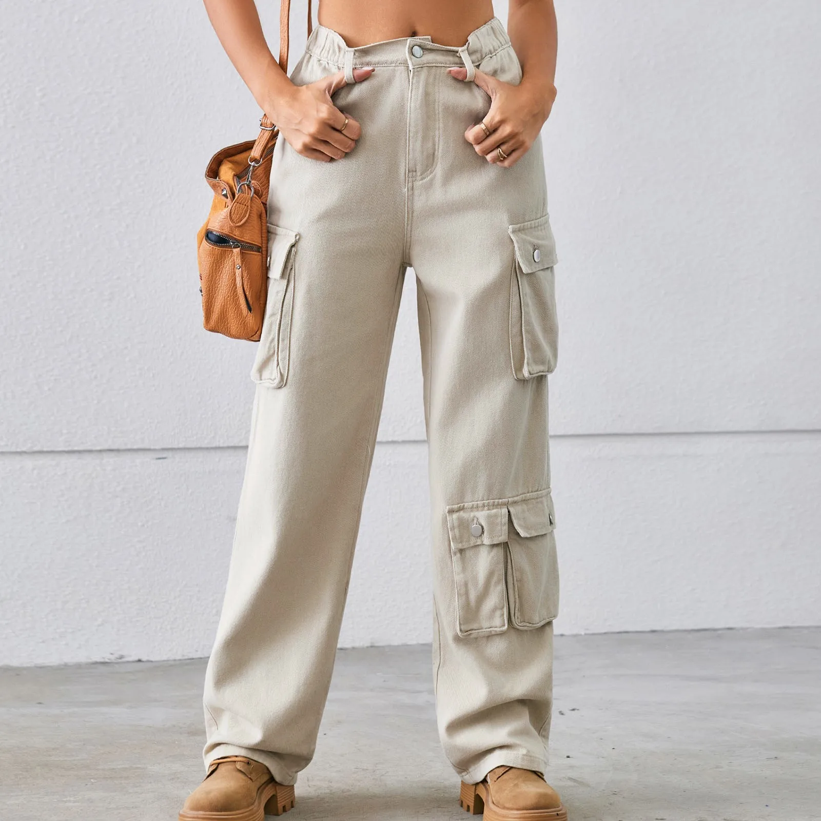 

2024 Cargo Pants High Waisted Women Pants Vintage Oversized Y2K Style Women Jeans Fashion Winter Streetwear Wide Leg Trouser