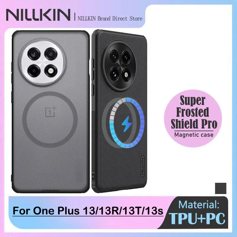

NILLKIN Frosted Shield Magnetic Case for One Plus 13/13T/13s, Ultra Thin Hard Back Cover, Anti-Fingerprint PC+TPU Matte Shell