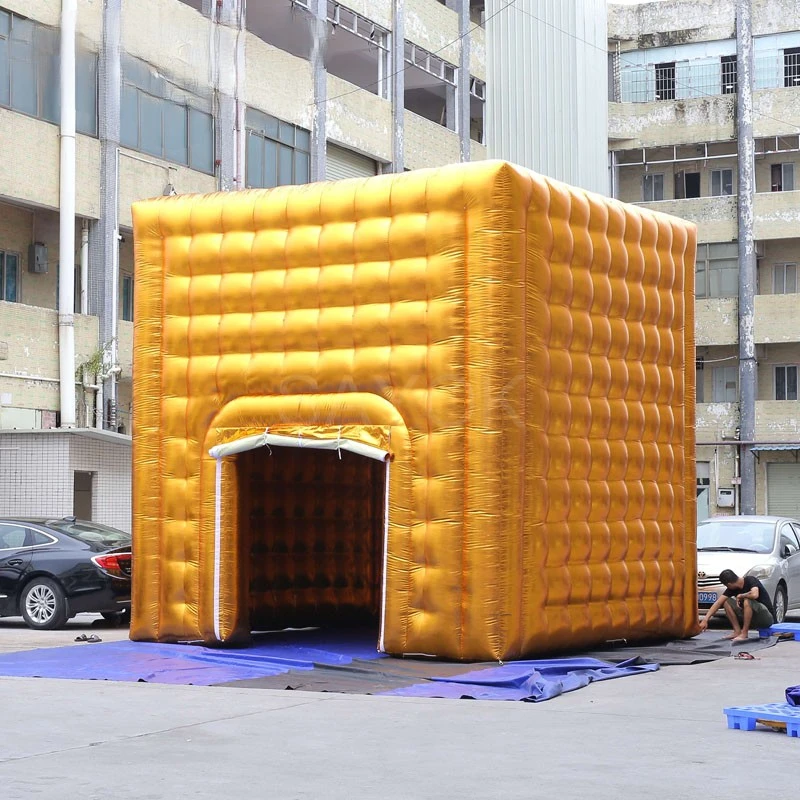 Portable Inflatable  Party Tent Golden Inflatable Cube Tent Inflatable  Event Wedding Tent