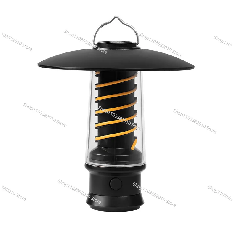 Camping tent portable removable flashlight lighting retro spiral wire rechargeable atmosphere outdoor camping light