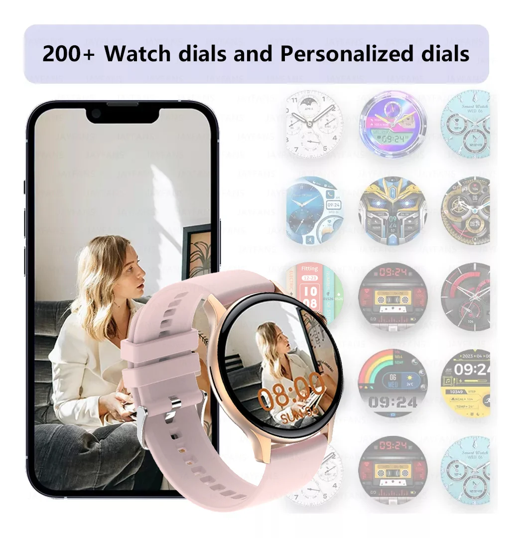 2024 Dla Huawei Xiaomi NFC Smart Watch Women 466 * 466 HD Voice Bluetooth Call Heart Rate Sports Health Tracker Ladies Smartwatch