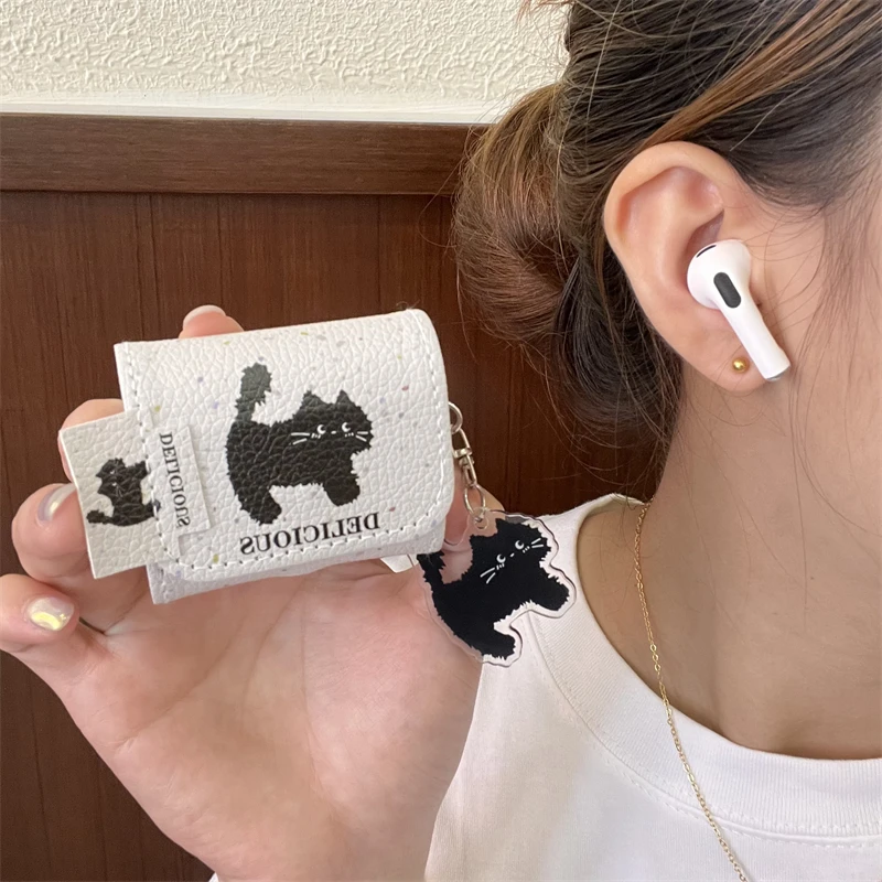 

Cute Puppy PU Leather Case For AirPods Pro3 Pro2 Pro Soft Shell Earphone Shockproof Cover For AirPods 4 3 2 Protective Funda