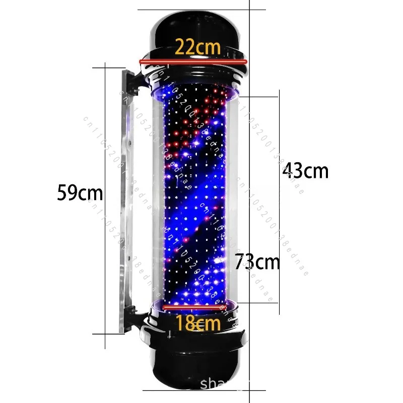LED Hair , Barber Shop Logo Light, Column, Red, White and Blue, LED Hair , Wall Turning Light
