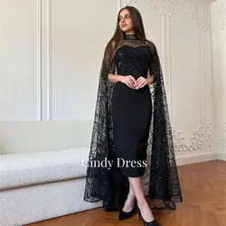 Saudi Arabia Elegant Gowns Dresses Women Black Gala Shawl Dress Grace Luxurious Evening Wedding Women's Luxury Party Customized