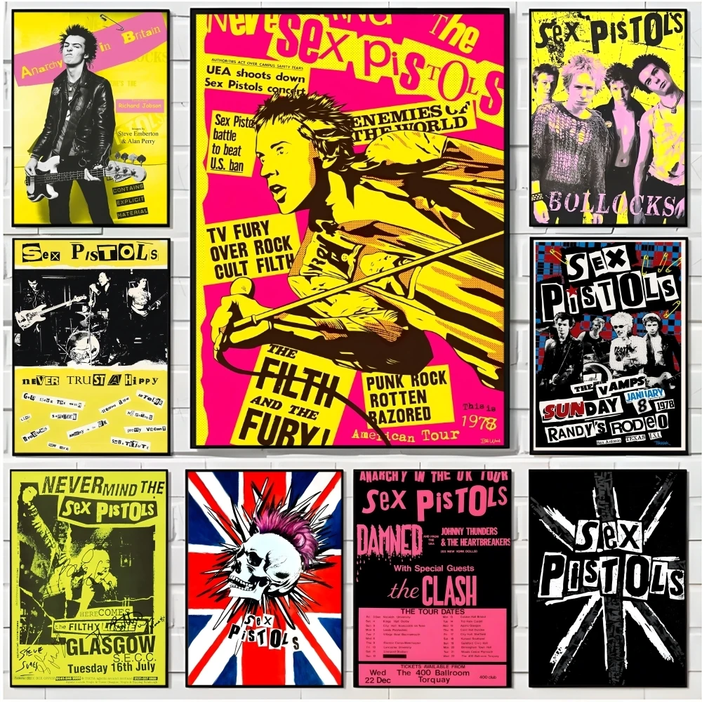 Rock Band S-Sex pistols Poster Decorative Wall Art Stickers Mural Photo Print for Home Living Room Hallway Decor