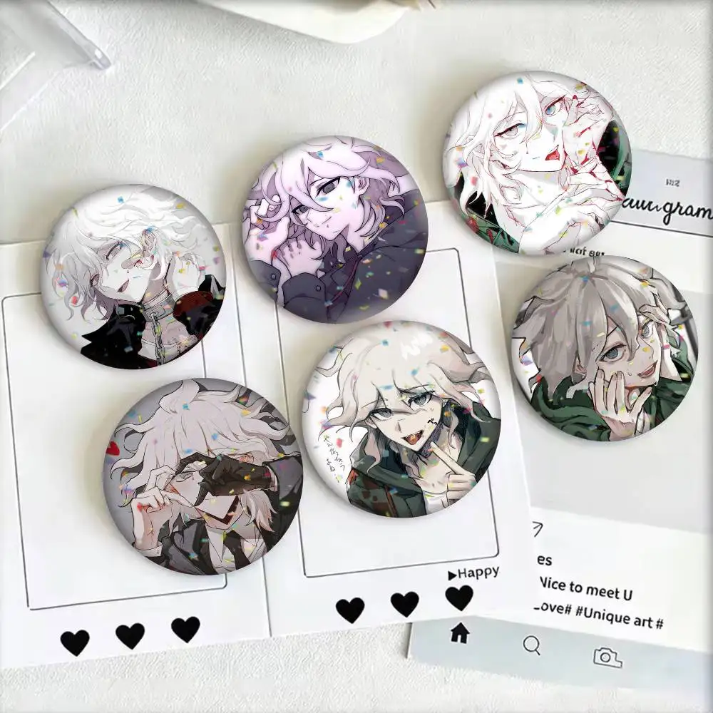 Nagito Komaeda Game Danganronpa 25mm 32mm 44mm 58mm 75mm Brooches Badges Pins for Accessories Gift
