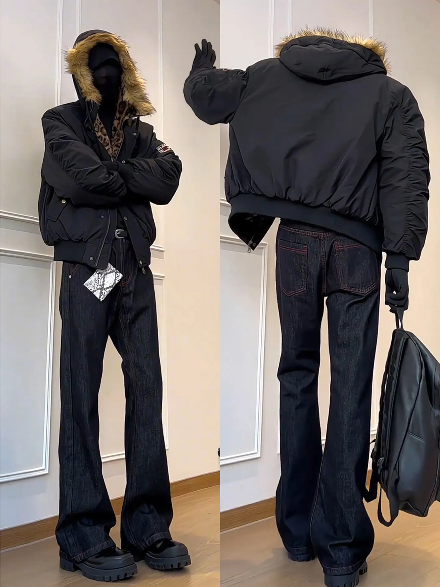 

American Style Red Viper Original Bull Denim Jeans Men High Street 517 Version Micro Flared Straight Leg Lengthening Knife Pants