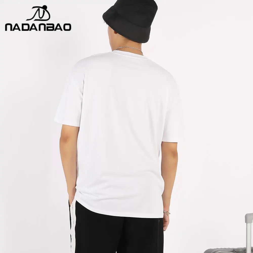Nadanbao Mountain Landscape Print T-Shirt Summer White Loose Top for Women Soft Comfortable Short Sleeve Shirt Unisex O-neck Tee