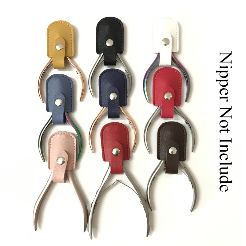 PU Leather Nail Scissors Cover Protective Cap Universal Cuticle Clippers Protect Cover Manicure Pedicure Tool Accessories