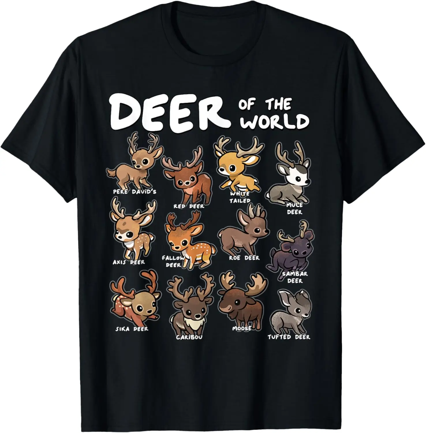 

Футболка с рисунком оленя мира, дышащая хлопковая футболка с короткими рукавами для любителей оленя