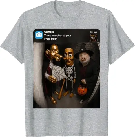 Tung Sahur Neegy Meme Doorbell John Pork Halloween-Kostüm Premium Weiches Baumwoll-T-Shirt Y2k Joke Brainrot Crew Persönlichkeitskleidung – Detail 6