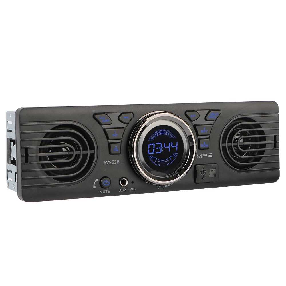 Autoradio USB TF-kaart Digitale klok Autoradio Bluetooth Handsfree FM-audio 1 Din MP3-speler Ingebouwde 2 luidsprekers AUX-ingang