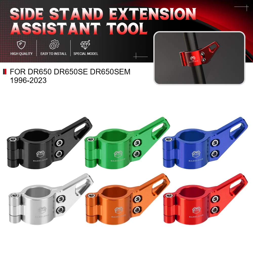 

Motorcycle Kickstand For Suzuki DR650 DR650SE DR650SEM 1996-2023 Side Stand Tip Fat Extension Foot Pedal Assistant Tool Support