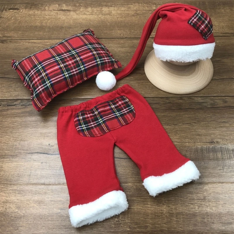 Baby Boys Girls Photography Costume Pants Hat Pillow Xmas Infant Outfit Set