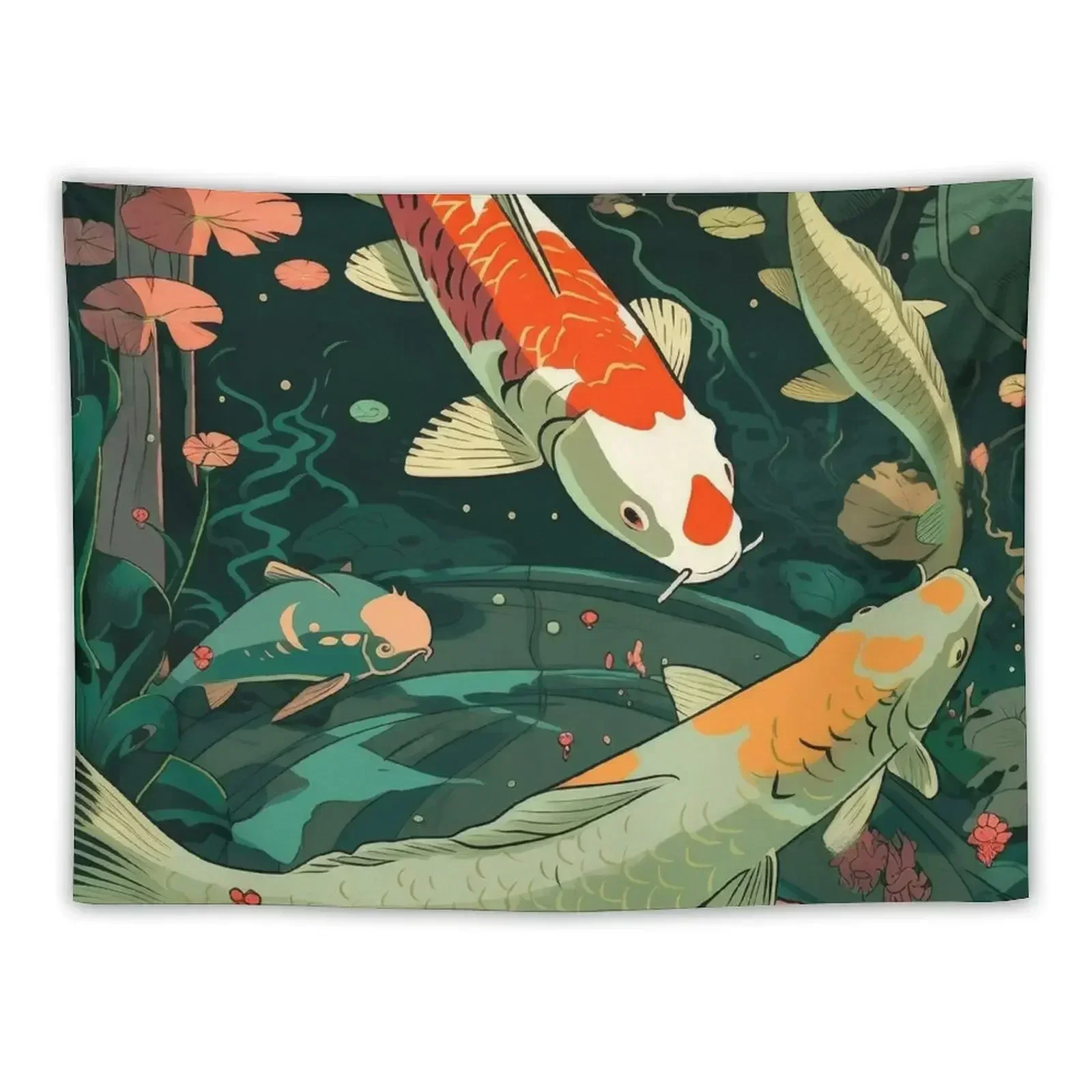 

Koi Pond Tapestry Decor For Room Kawaii Room Decor Wall Mural Tapestry