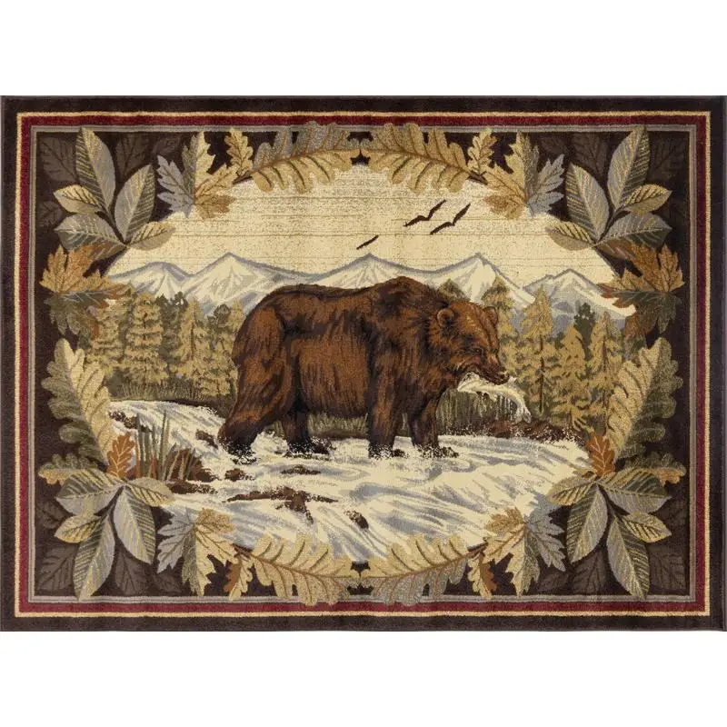 

Lodge Area Rug 7 ft 10 in x 10 ft 3 in Multi Color CBL3008 Soft Durable Floor Covering