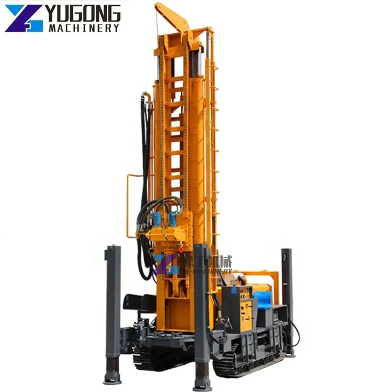 Deep Hole Diesel Oil Crawler Rotary Water Well Drilling Rig Prices for Sale Durable Drill Rig Rock Pneumatic Drilling Rig