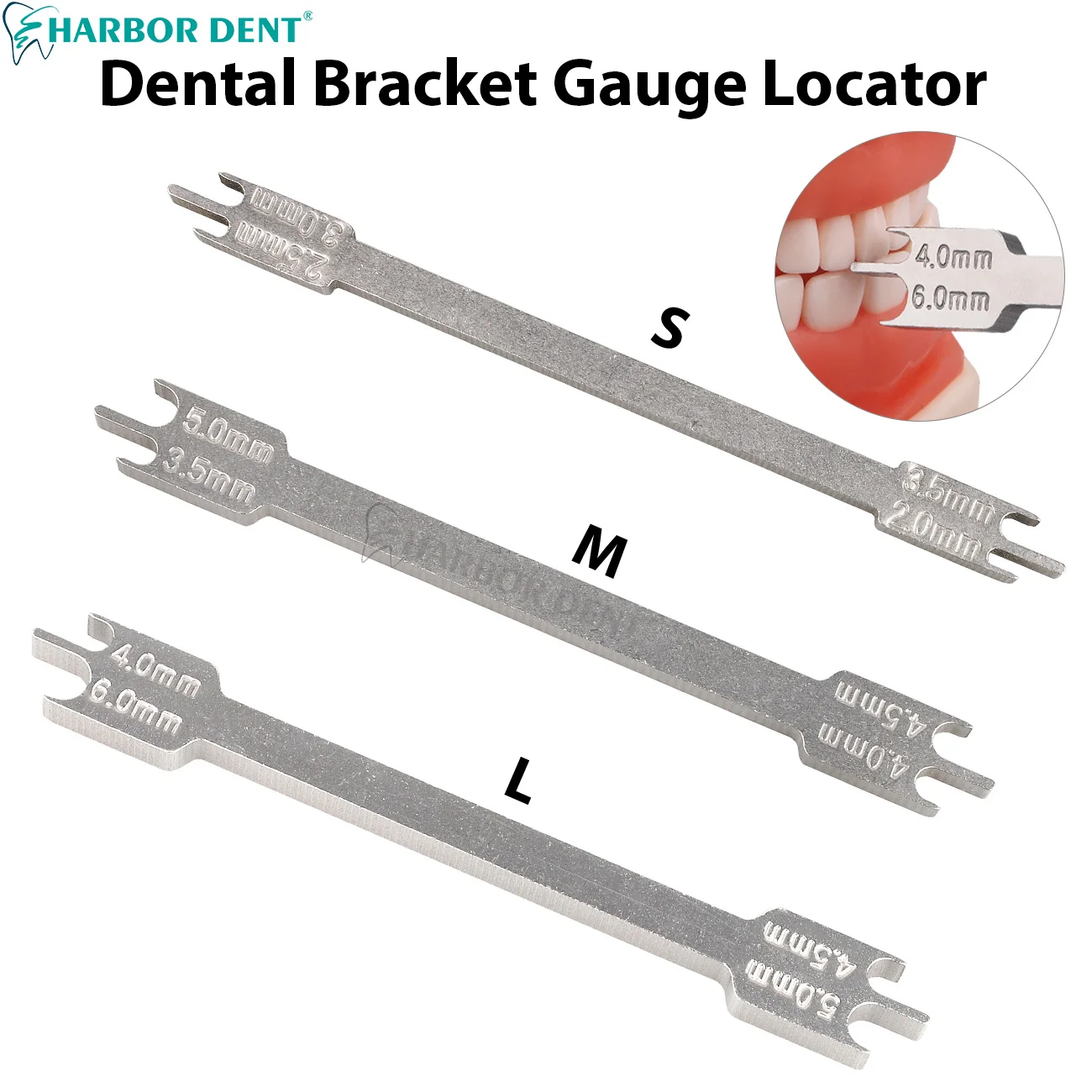 1PC Dental Bracket Gauge Locator Stainless Steel Orthodontic Bracket Positioner Dentistry Teeth Oral Care Tool