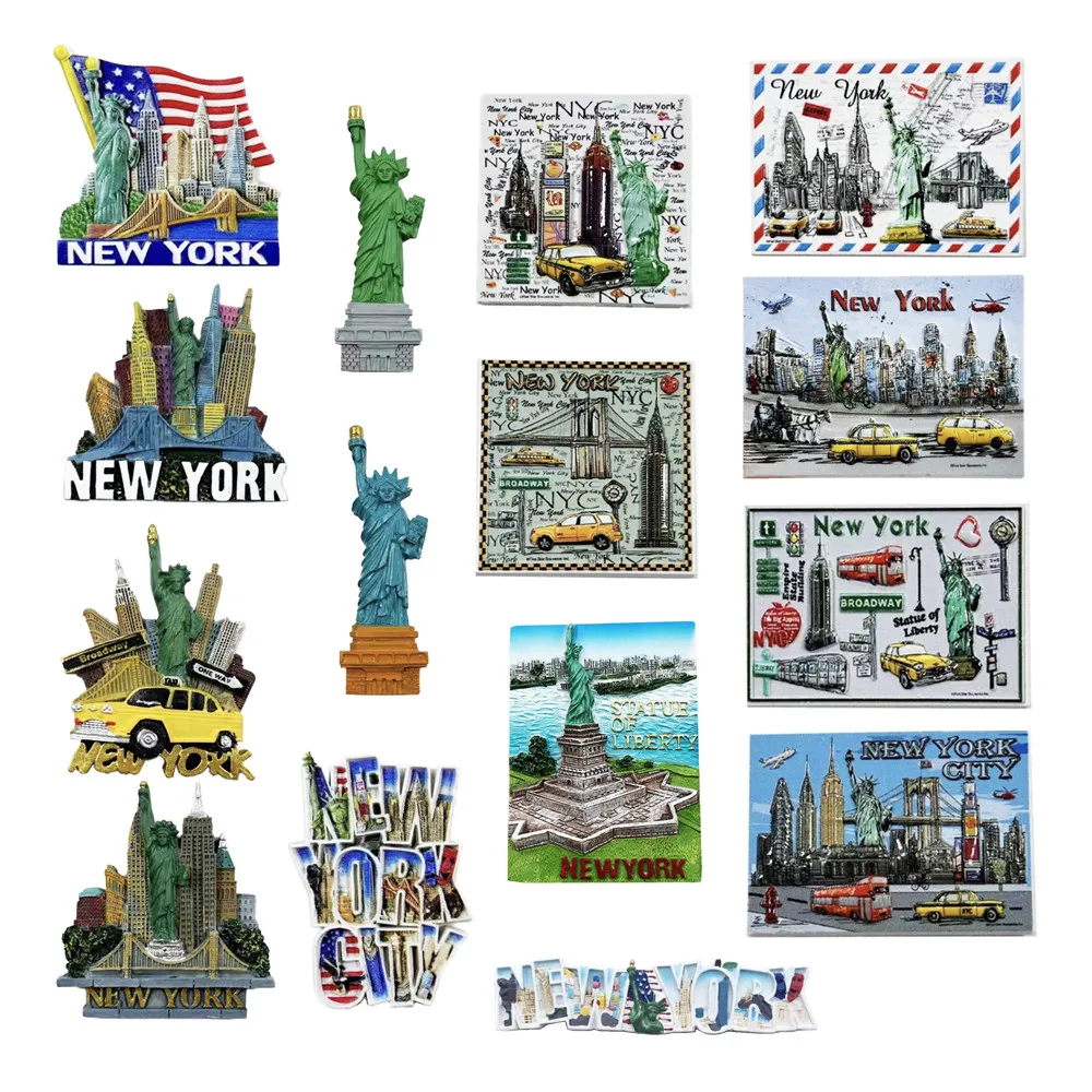 

USA New York Fridge Magnets Tourism Souvenir Refrigerator Magnetic Sticker Decoration Collection Gift