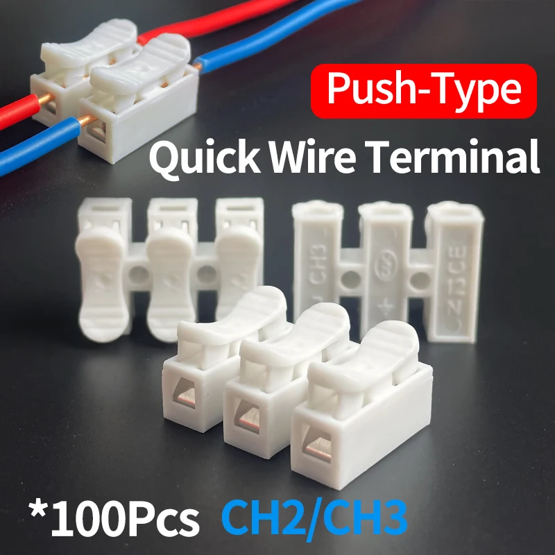 100Pcs 2/3 Pin Push…