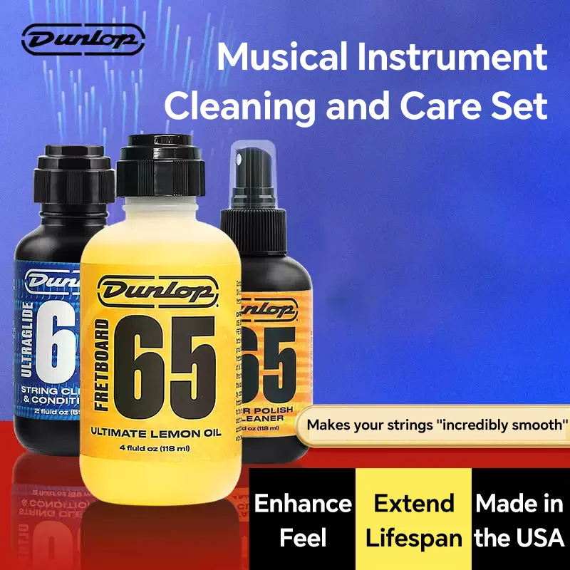 Dunlop Acoustic Guitar Frets Fretboard 65 Lemon Oil For Fingerboard Care 02 Deep Conditioner Body Clear  Plam Wax string oil