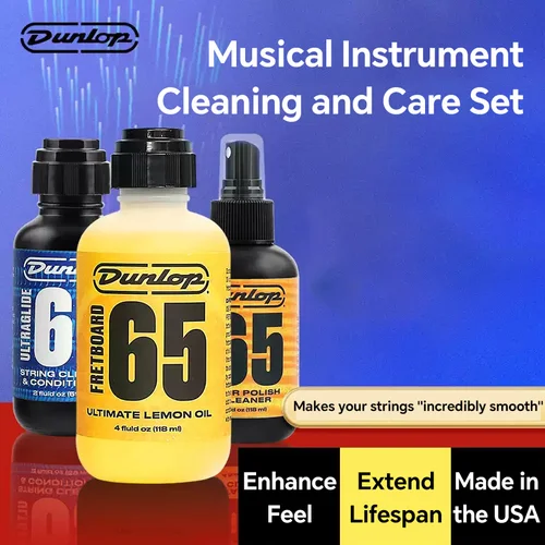Imagen 1 del producto Dunlop trastes de guitarra acústica diapasón 65 aceite de limón para el cuidado de la diapasón 02 acondicionador profundo cuerpo transparente Plam cera cadena aceite