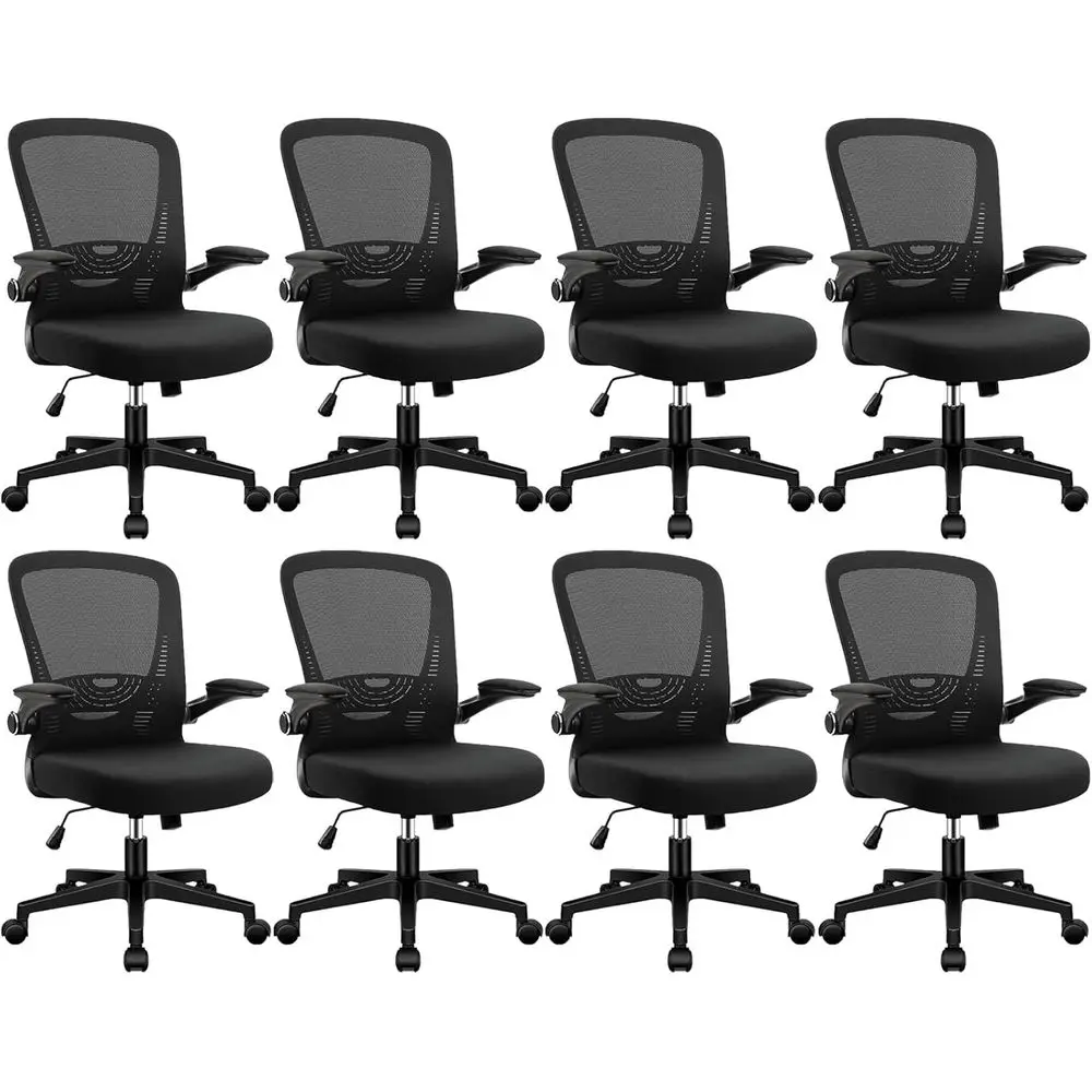 

Ergonomic Mesh Back Swivel Office Chair with Adjustable Height, Lumbar Support, and Padded Arms, Ideal for Computer Work or Meet