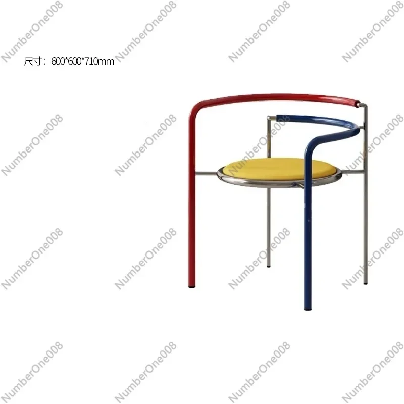 Antique armchair stainless steel simple red and blue designer dining chair home blogger living room home chair