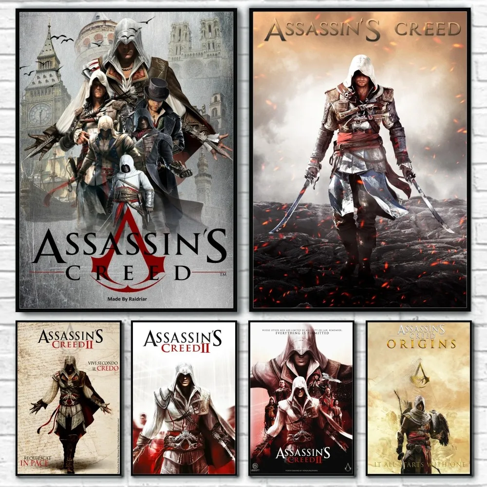 1 قطعة لعبة A-القاتل-S-Creed Classice المشارك لزجة جدار الفن الطباعة مقاوم للماء غرفة المعيشة المنزلي غرفة نوم بار ديكور جمالي #1