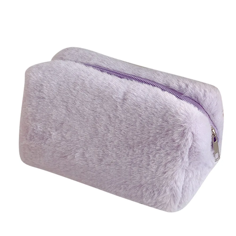 Fabric Storage Bag Rectangular Shape Lightweight Handheld Cosmetic Bag Soft Multi Candy Colors Soft Makeup Organizer