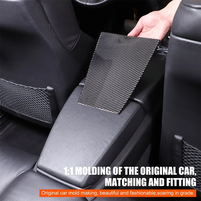 

For BMW 6 Series E63 E64 2004-2009 Soft Carbon Fiber Car Rear Storage Box Panel Trim Sticker Interior Accessories