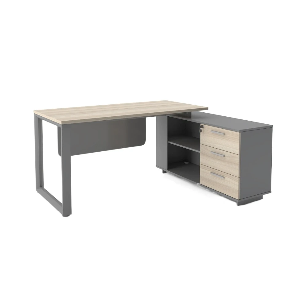 

Modern Light Luxury Company Executive Table Simple Fashion boss Desk and Chair Combination with Side Cabinet and Bookcase