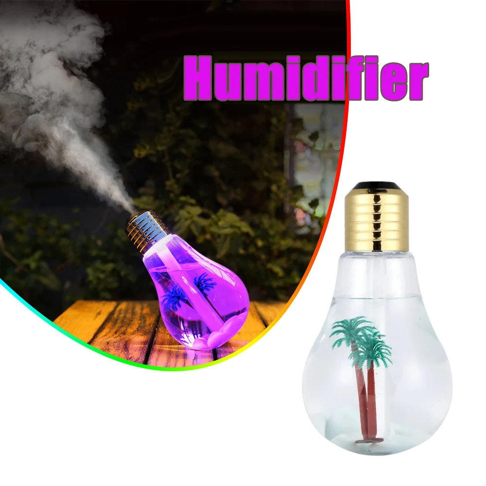 Bedroom Desktop Humidifier Compact Bulb Small Air Humidifiers Large Mist Quiet USB Aroma Essential Oil Diffuser Mini Ultrasonic