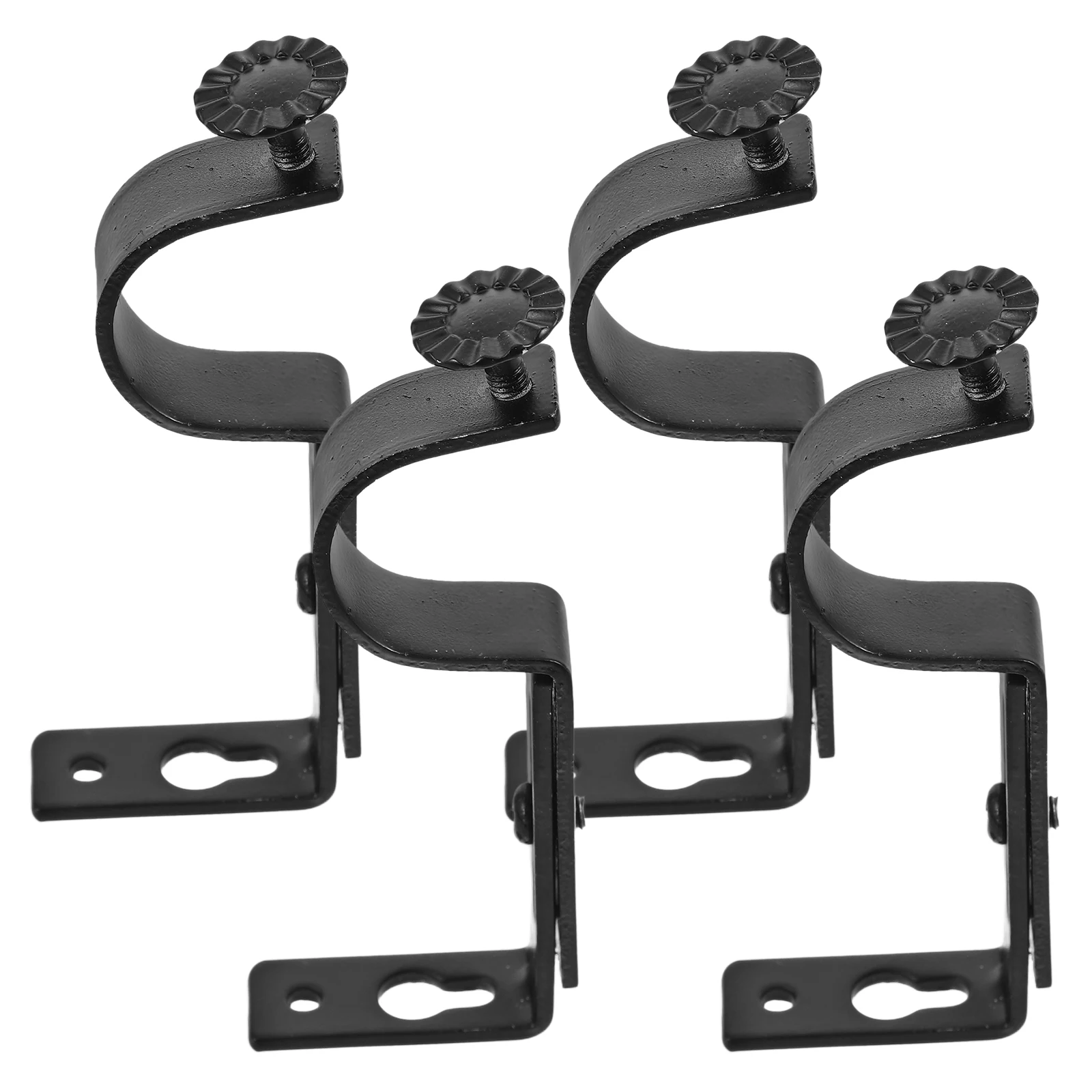 

4Pcs Curtain Rod Brackets Adjustable Heavy Duty Metal Wall Mount Holders for Home Dorm Hotel Curtain Rod Hardware